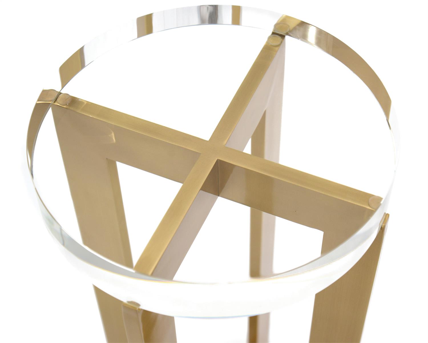 Brass And Crystal Martini Table