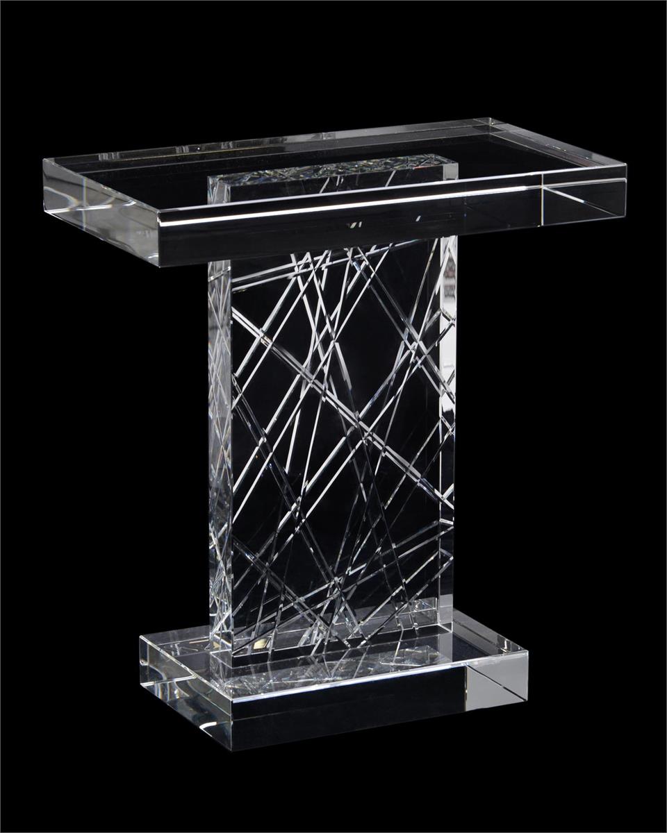 Etched Crystal Accent Table – Art by John Richard | Sutter & Vale