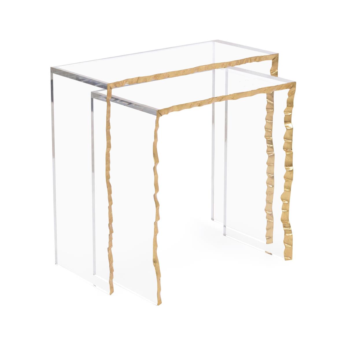 Gold-Leaf Edge Nesting Tables (Set of Two) – Art by John Richard | Sutter & Vale