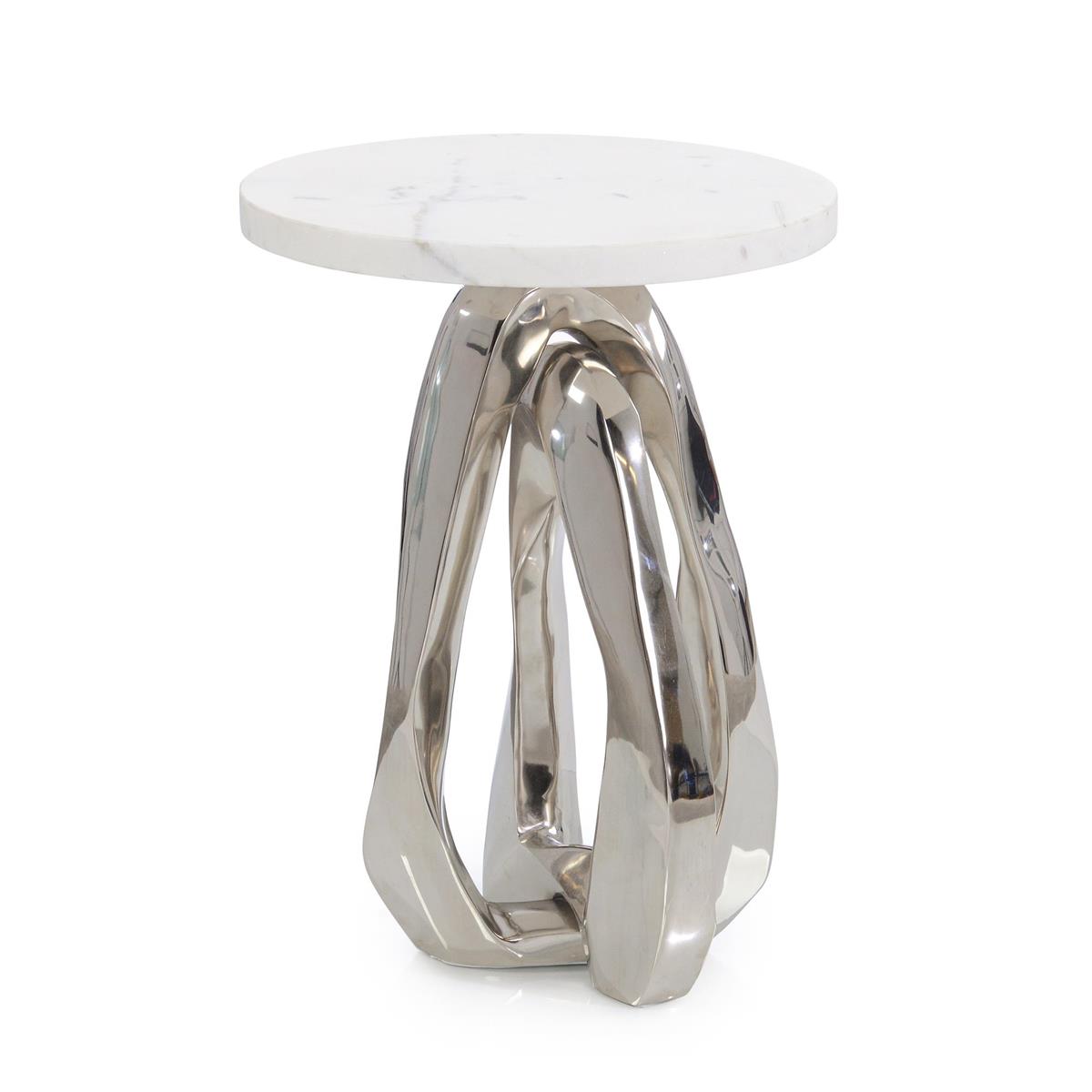 Kaari Side Table, Polished Nickel – Art by John Richard | Sutter & Vale