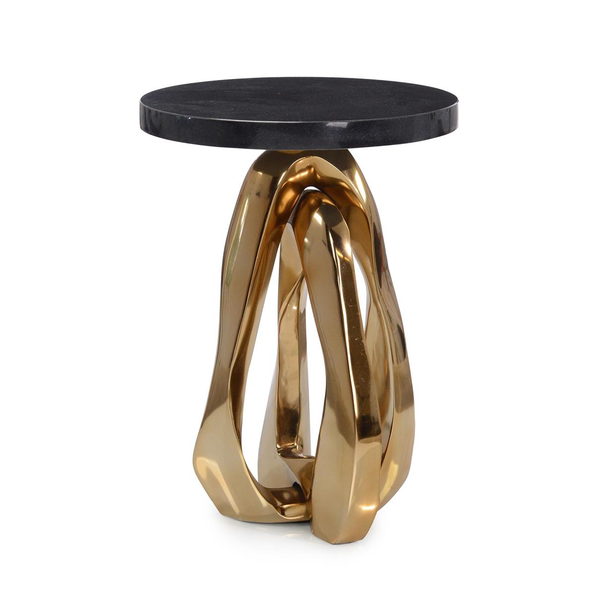Kaari Side Table, Champagne Gold – Art by John Richard | Sutter & Vale