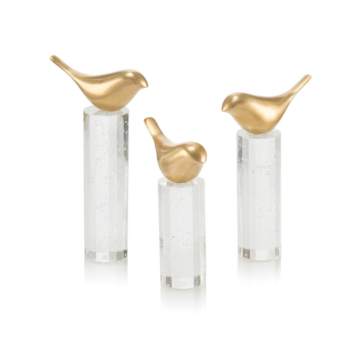 Perched Brass Birds, Set of Three by John Richard | Sutter & Vale