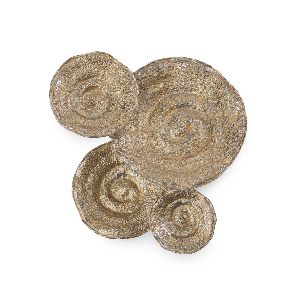 Gold and Nickel Escargot Wall Hangings, Set of Four – Art by John Richard | Sutter & Vale