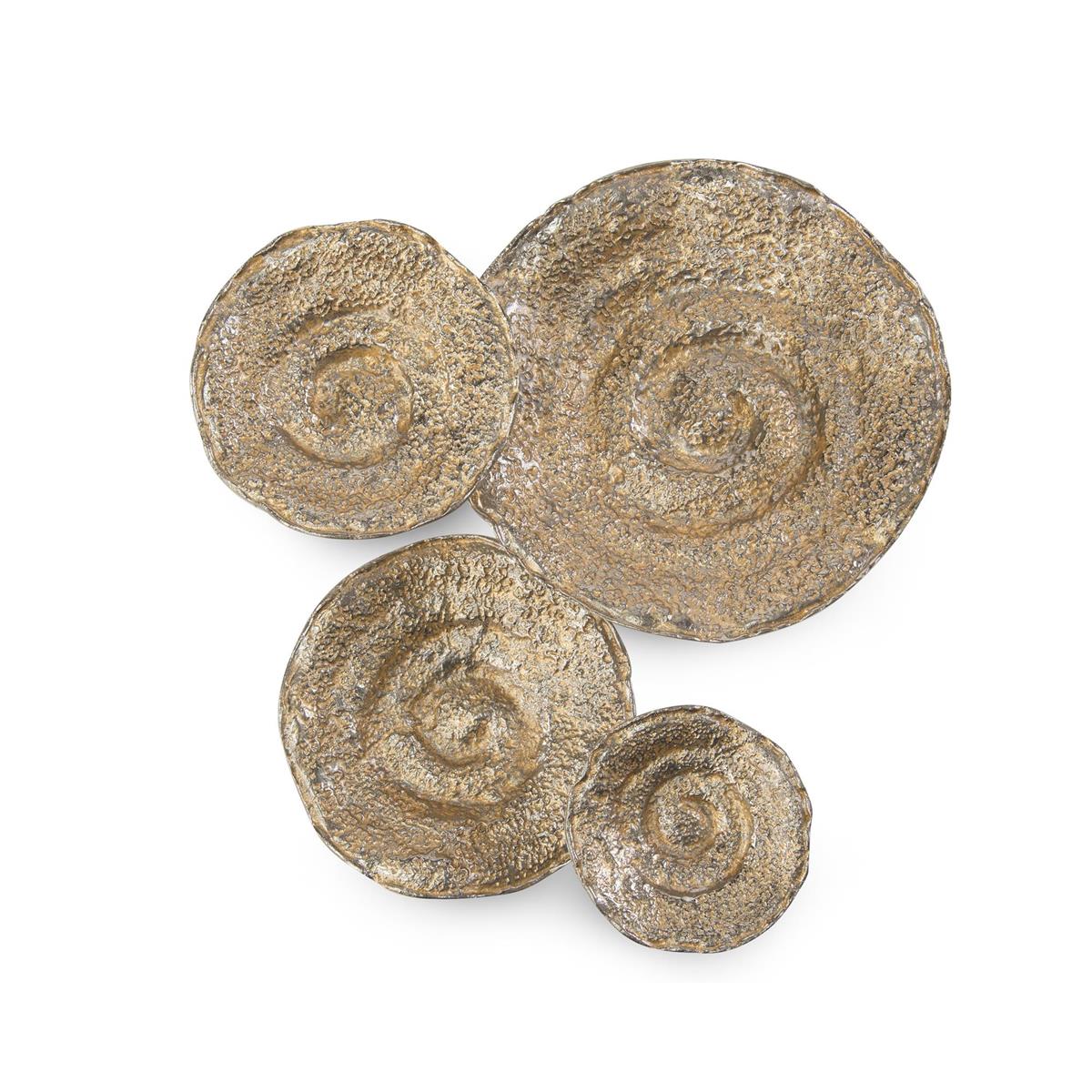 Gold and Nickel Escargot Wall Hangings, Set of Four – Art by John Richard | Sutter & Vale