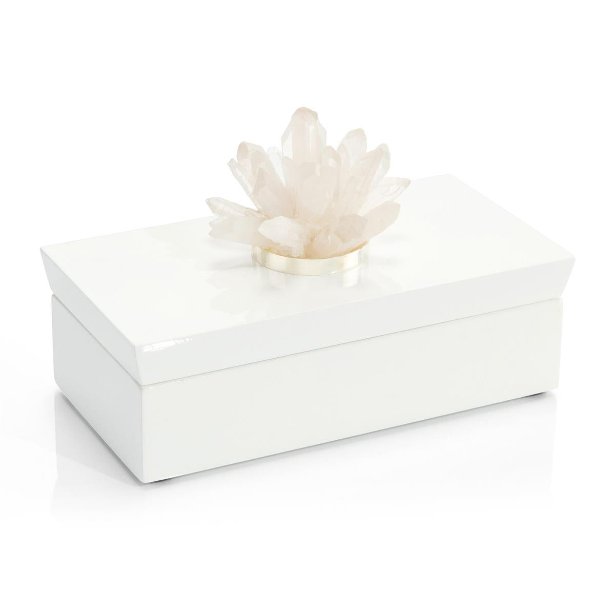 Long White Box with Stone, Quartz – Art by John Richard | Sutter & Vale