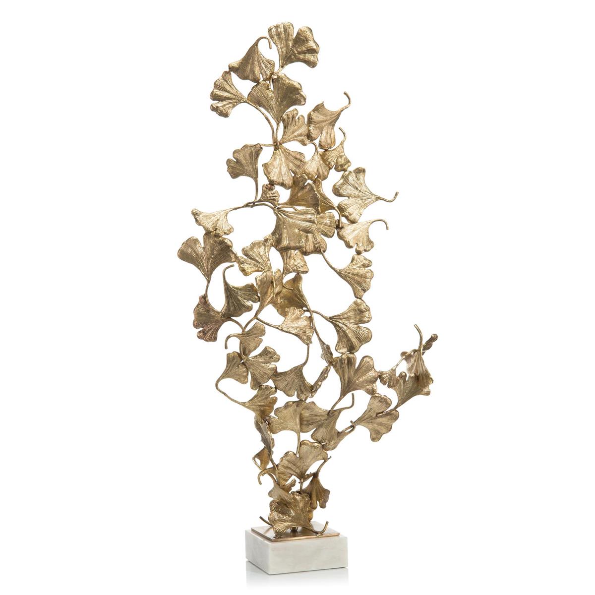 Ginkgo Leaves Sculpture on Marble – Art by John Richard | Sutter & Vale