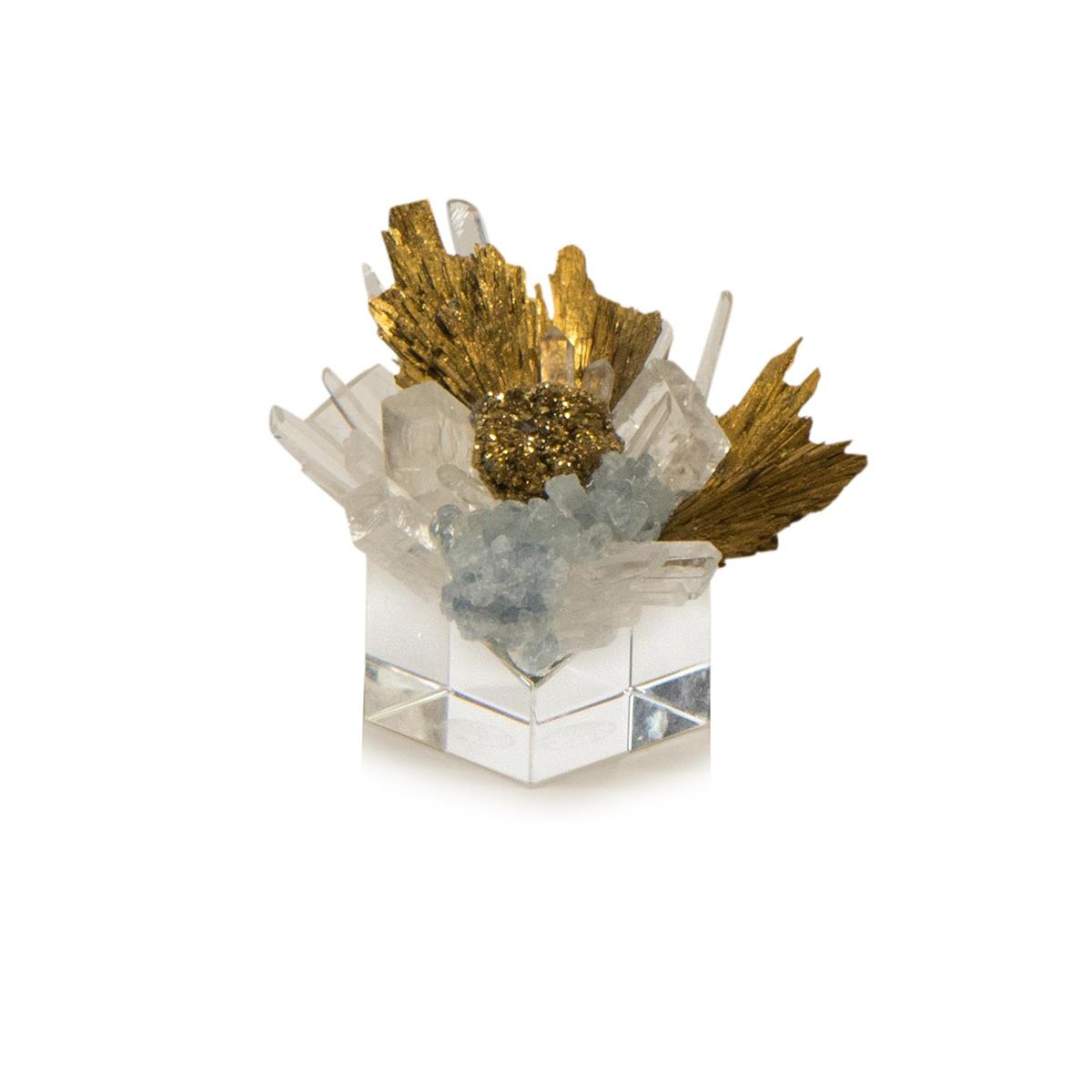 Stone Cluster In Clear, Yellow Quartz, And Gold – Art by John Richard | Sutter & Vale