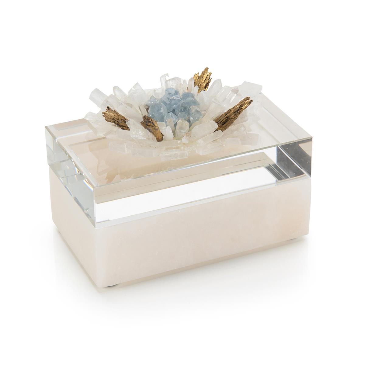 Festooned in Stones Box with Celestite – Art by John Richard | Sutter & Vale