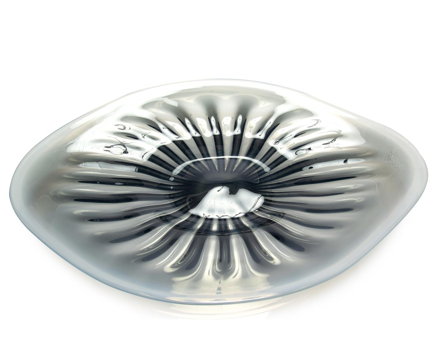 Rays of Blue and White Glass Charger