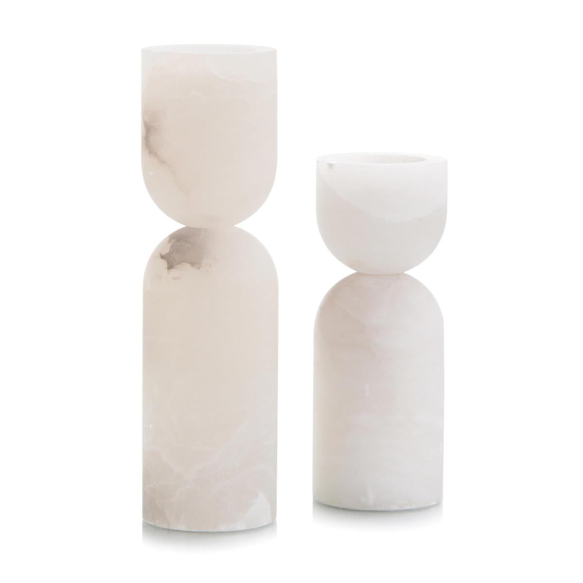 Alabaster Candleholders, Set of 2 – Art by John Richard | Sutter & Vale