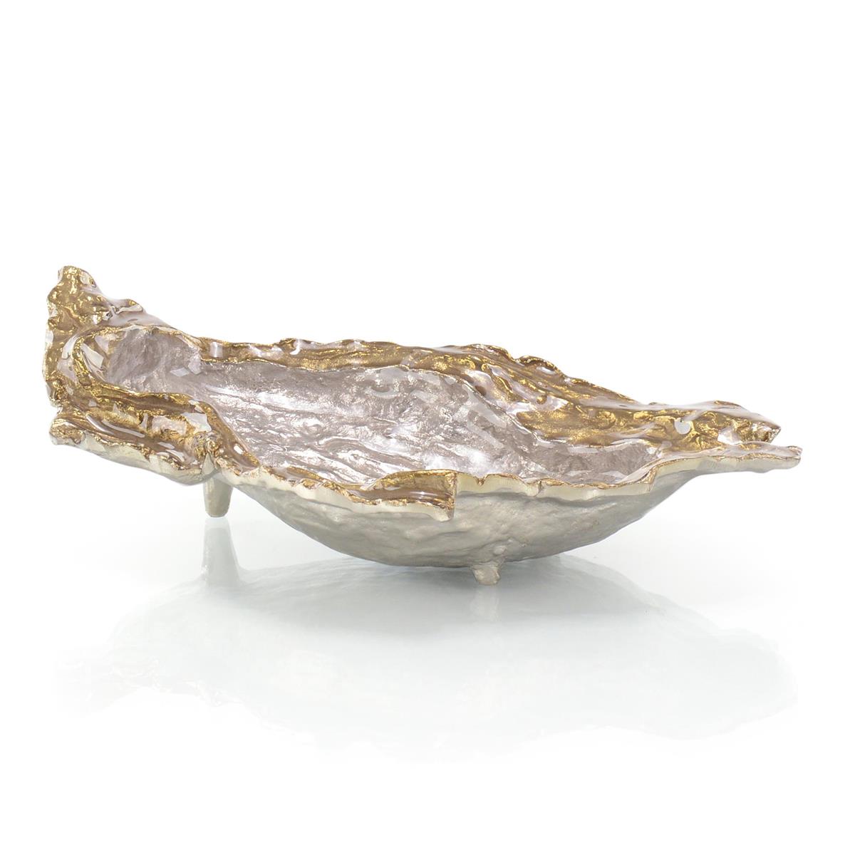 Single Oyster Bowl In Gold And Silver Enamel by John Richard | Sutter & Vale