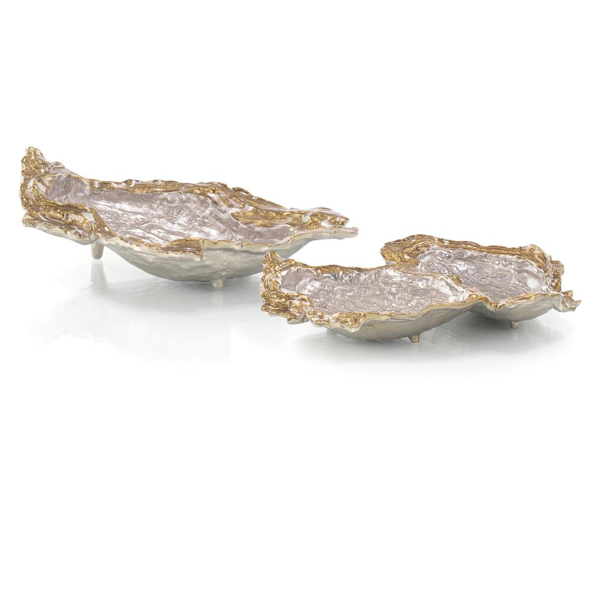 Single Oyster Bowl In Gold And Silver Enamel by John Richard | Sutter & Vale