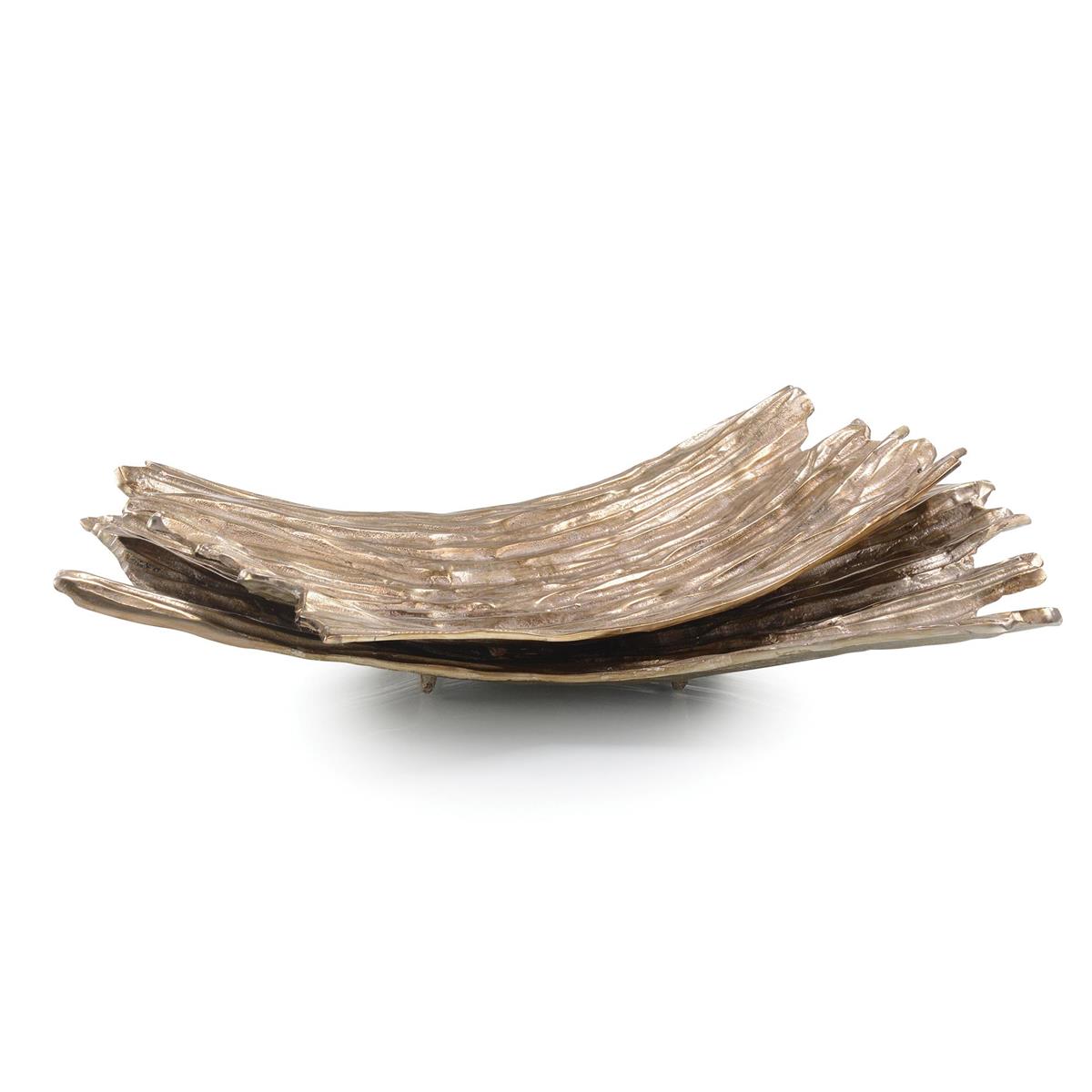 Set of Two Rippled Chargers in Gold by John Richard | Sutter & Vale