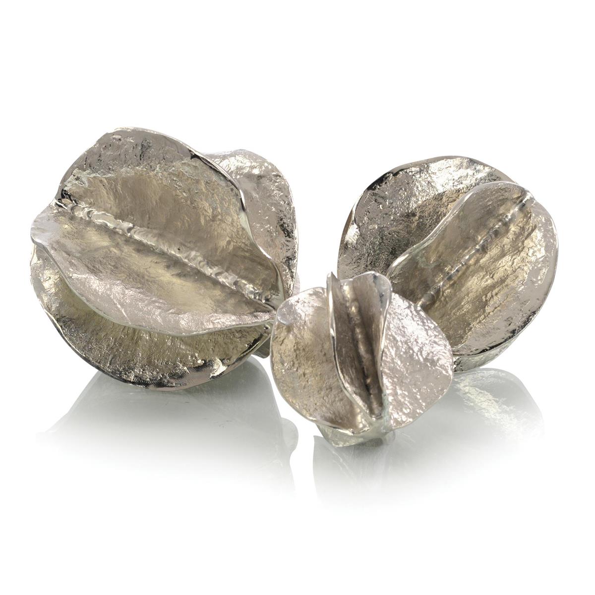 Nickel Spheres of Flowing Waves, Set of 3 – Art by John Richard | Sutter & Vale