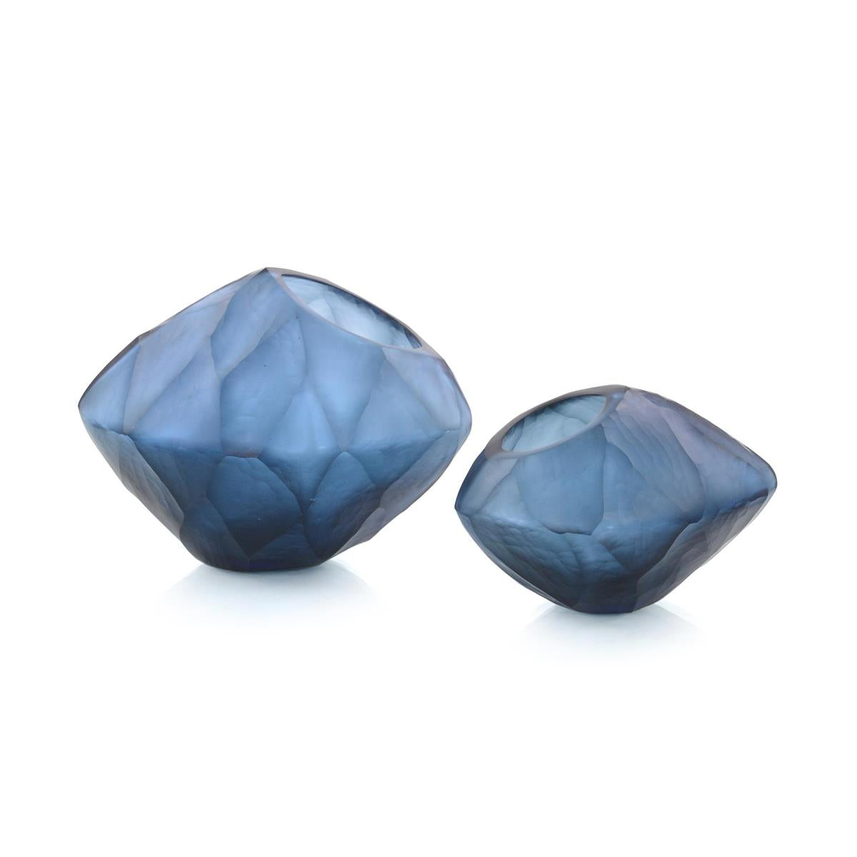 Asymmetrical Azure Bowls, Set of Two – Art by John Richard | Sutter & Vale