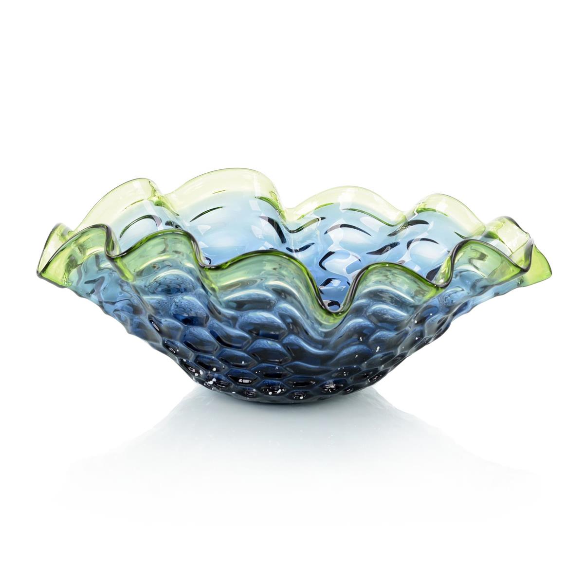 Royal and Emerald Handblown Glass Bowl – Art by John Richard | Sutter & Vale