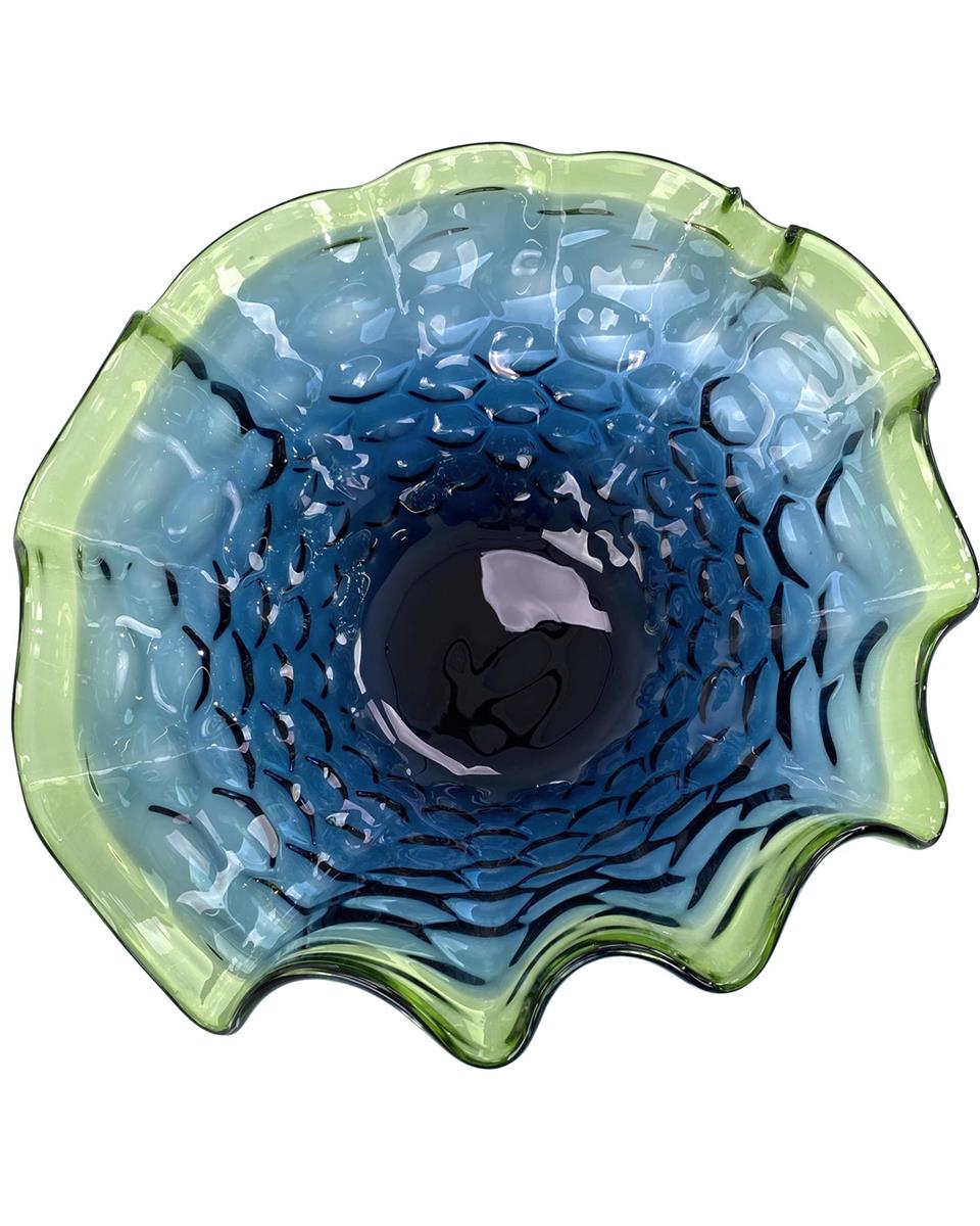 Royal and Emerald Handblown Glass Bowl – Art by John Richard | Sutter & Vale