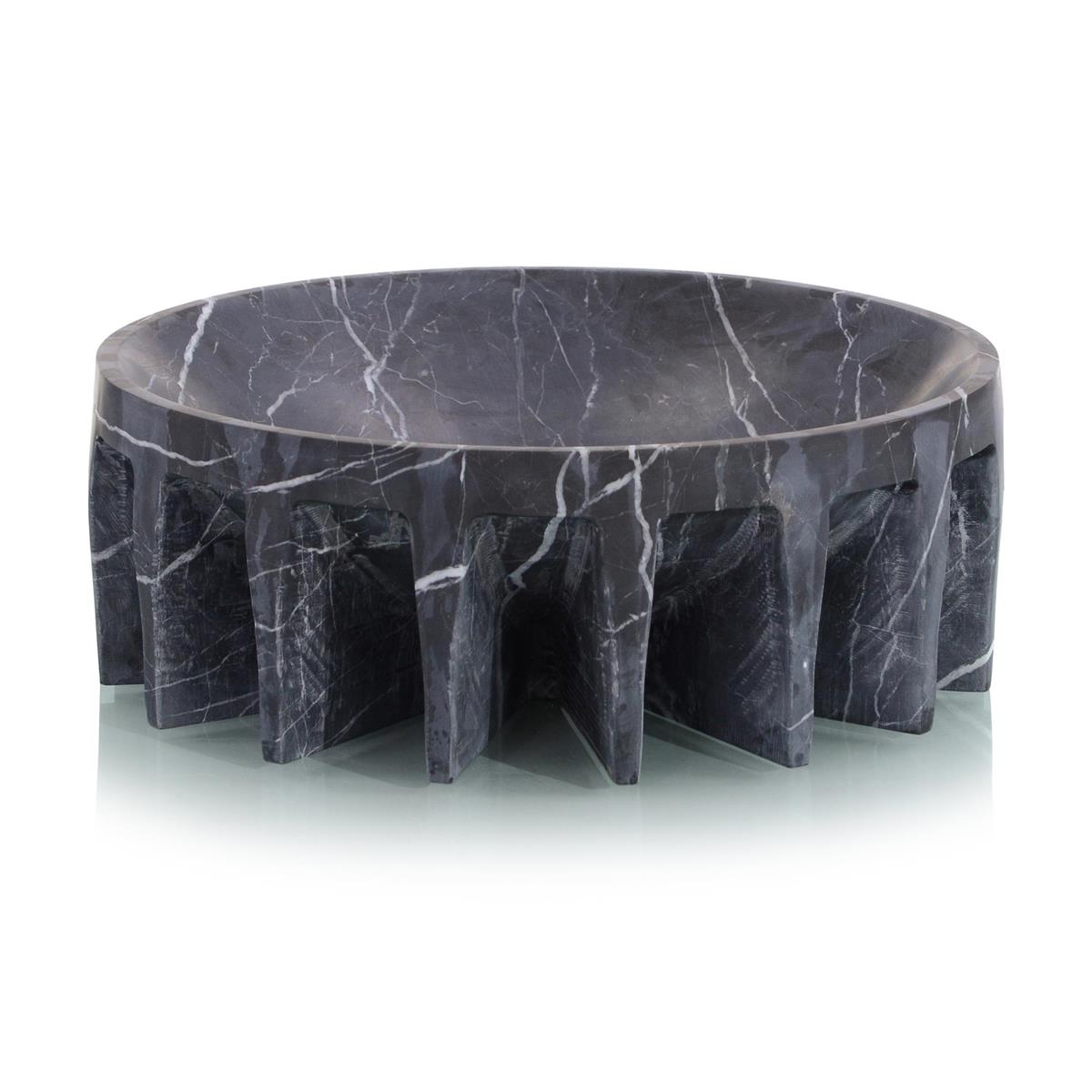 Elevated Black Marble Bowl – Art by John Richard | Sutter & Vale