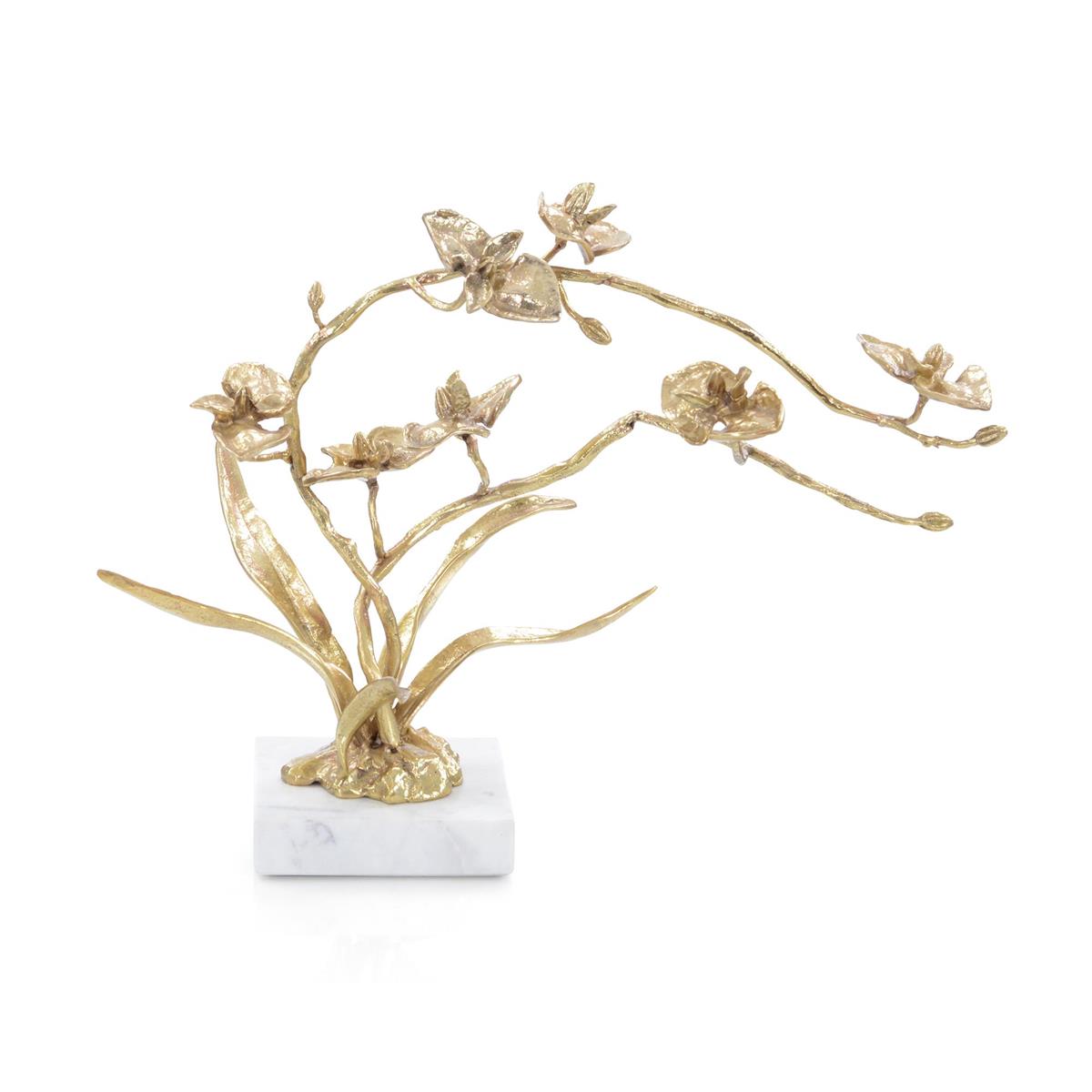 Orchids in Bloom Sculpture, Small Brass – Art by John Richard | Sutter & Vale