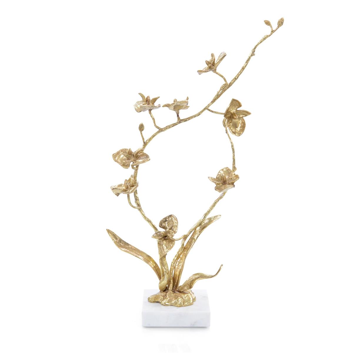 Orchids in Bloom Sculpture, Large Brass – Art by John Richard | Sutter & Vale