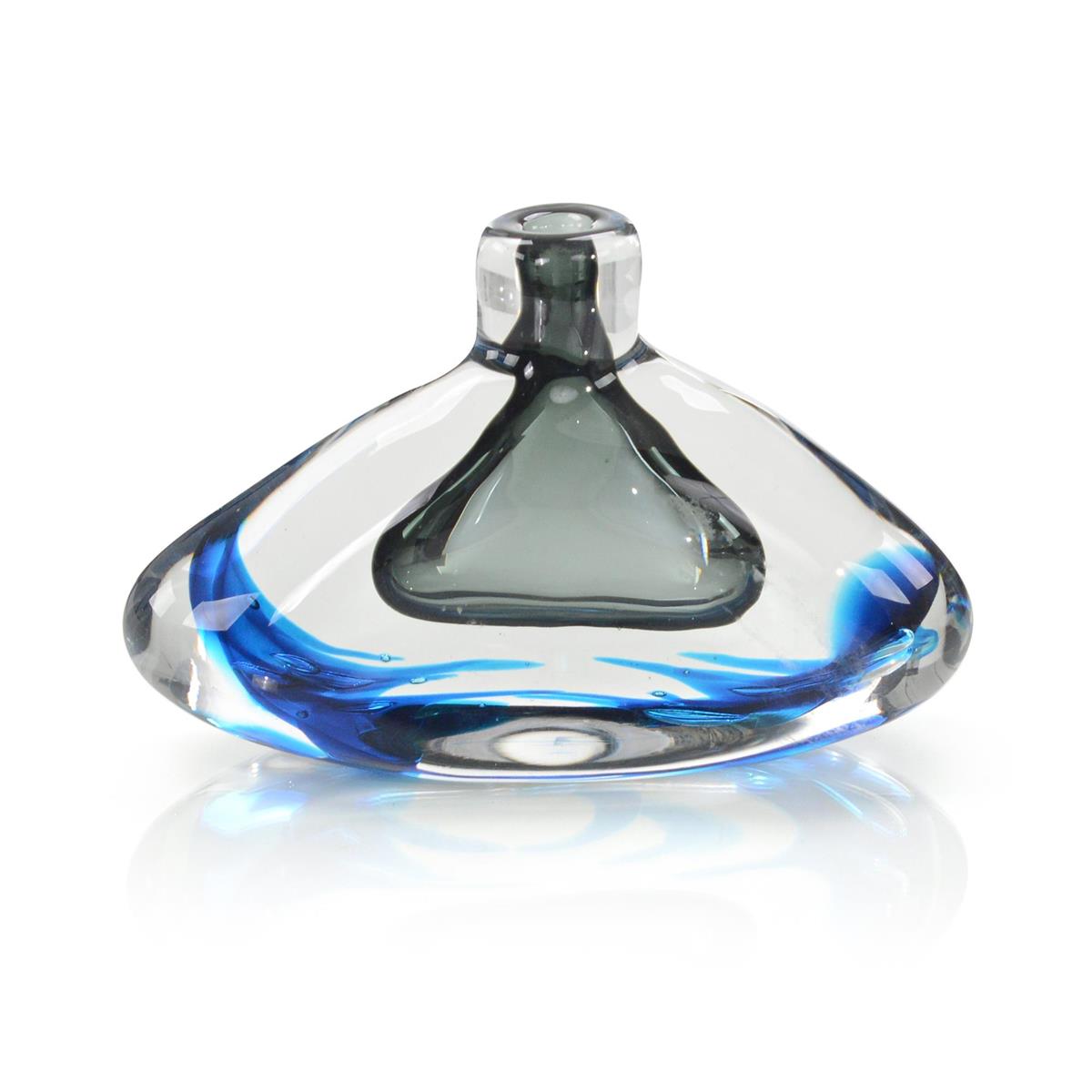 Handblown Sky Blue and Grey Glass Vase I – Art by John Richard | Sutter & Vale