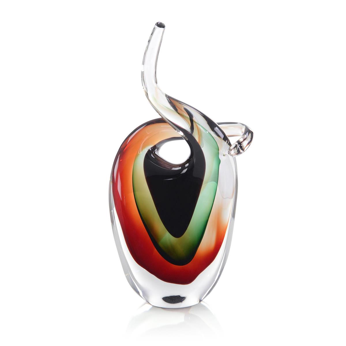 Handblown Red/ Violet/ and Emerald Glass Sculpture II – Art by John Richard | Sutter & Vale
