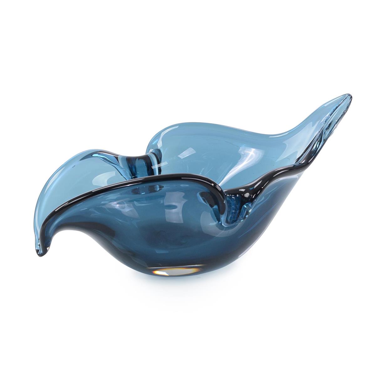 Handblown Abstract Sapphire Glass Bowl I – Art by John Richard | Sutter & Vale