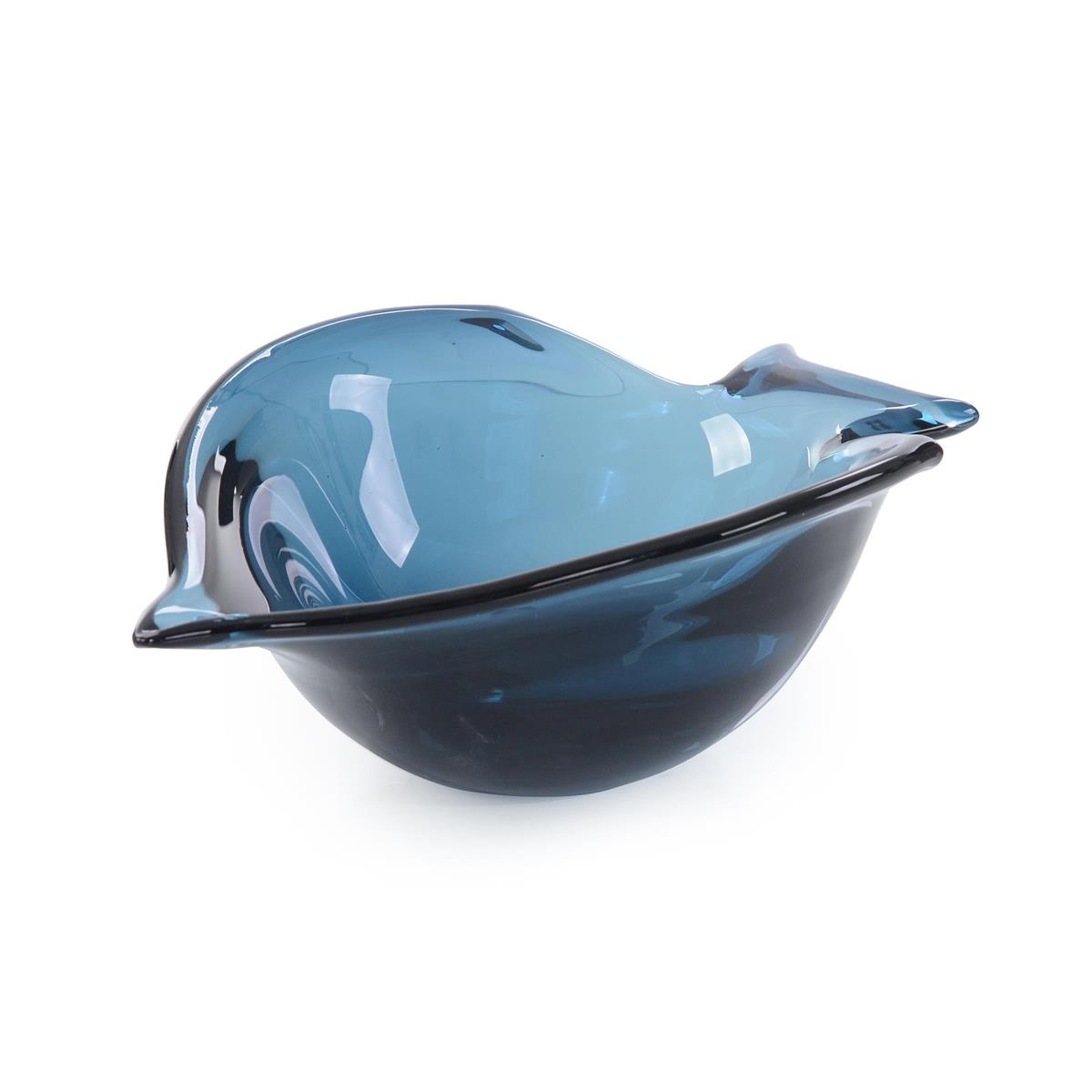 Handblown Abstract Sapphire Glass Bowl II – Art by John Richard | Sutter & Vale