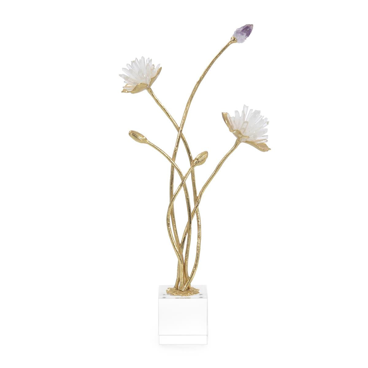 Quartz and Amethyst Floral Sculpture – Art by John Richard | Sutter & Vale