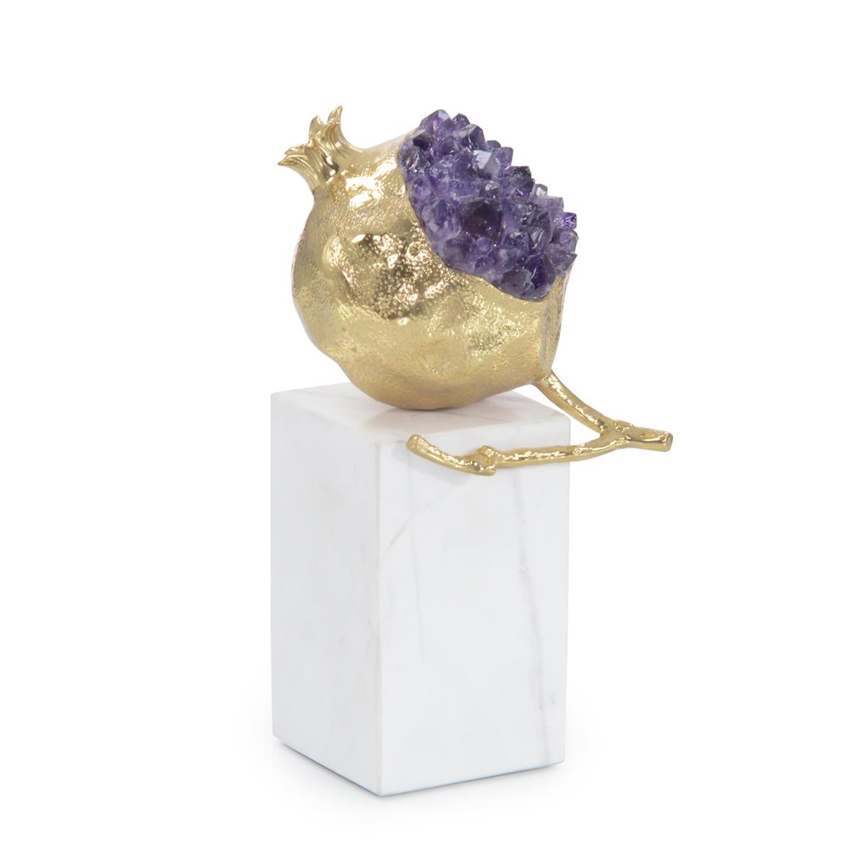Brass and Amethyst Pomegranate Sculpture II – Art by John Richard | Sutter & Vale