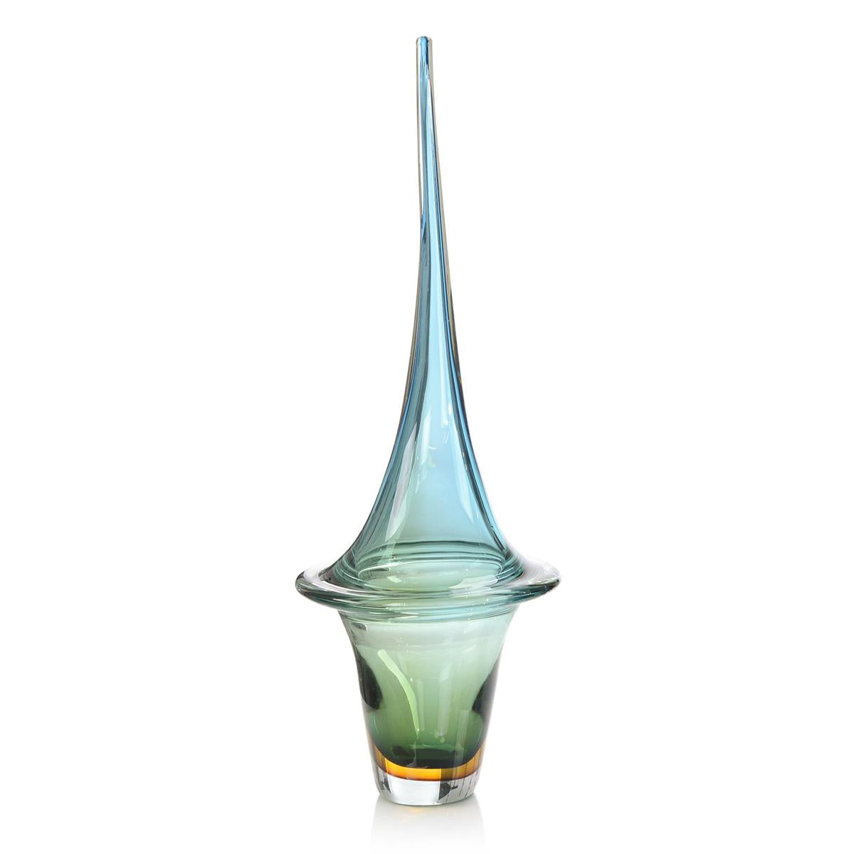 Azure Blue Handblown Glass Sculpture I by John Richard | Sutter & Vale