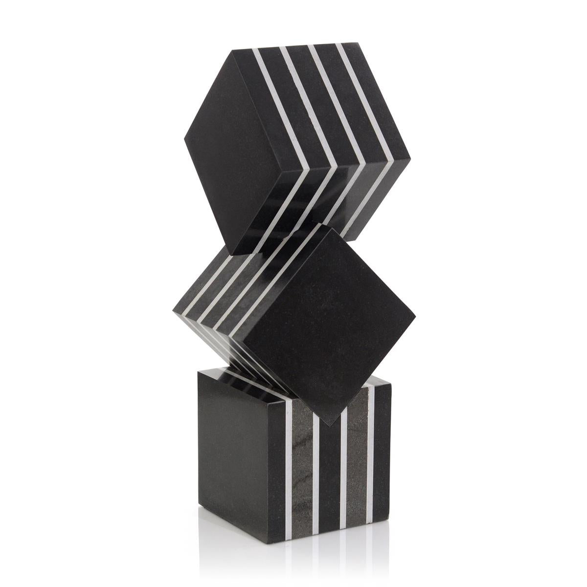 Cubed Black Marble Sculpture – Art by John Richard | Sutter & Vale