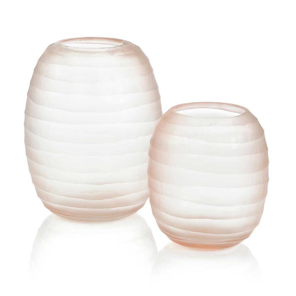 Set of Two Translucent Pink Glass Vases – Art by John Richard | Sutter & Vale