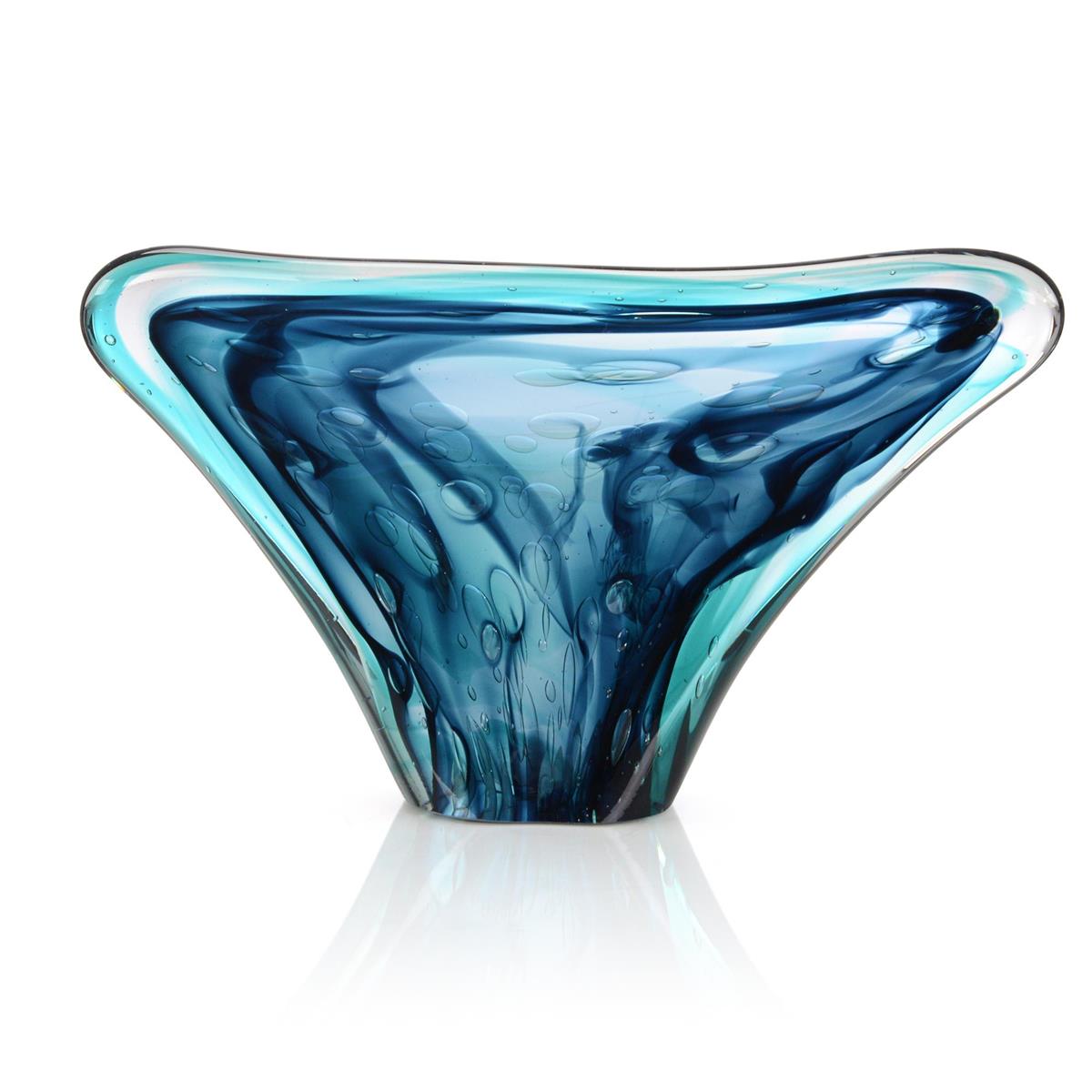 Sapphire Blue and Turquoise Handblown Glass Sculpture – Art by John Richard | Sutter & Vale