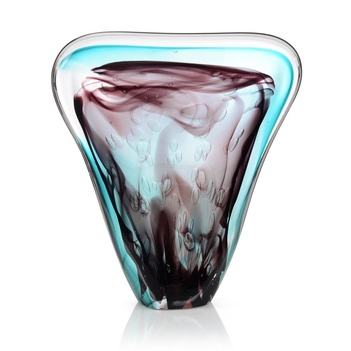 Eggplant Purple and Turquoise Handblown Glass Sculpture II – Art by John Richard | Sutter & Vale