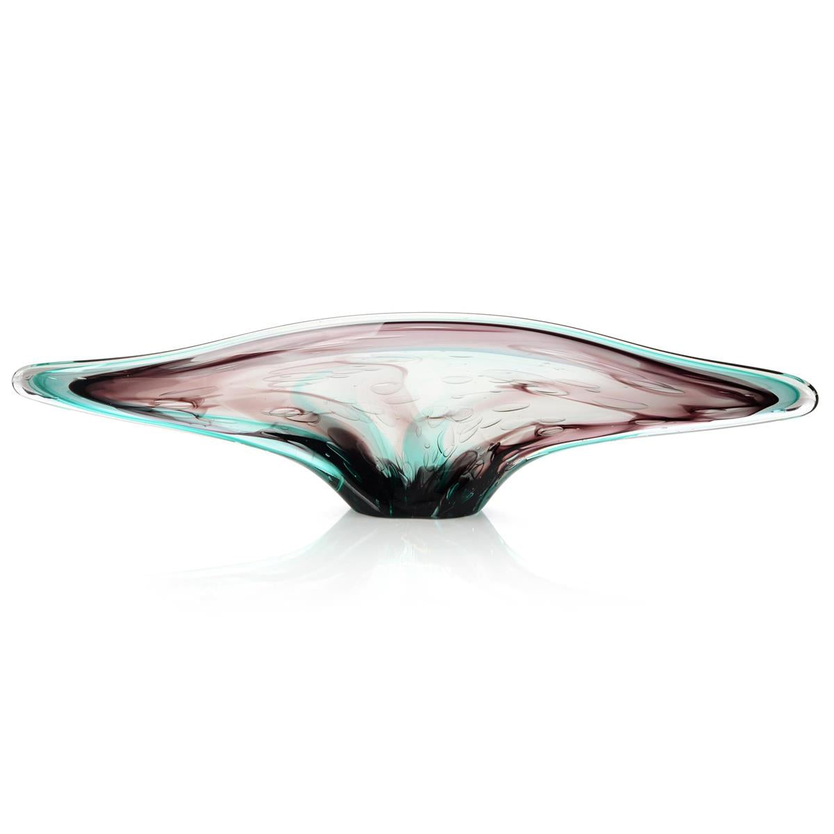 Eggplant Purple and Turquoise Handblown Glass Sculpture I – Art by John Richard | Sutter & Vale