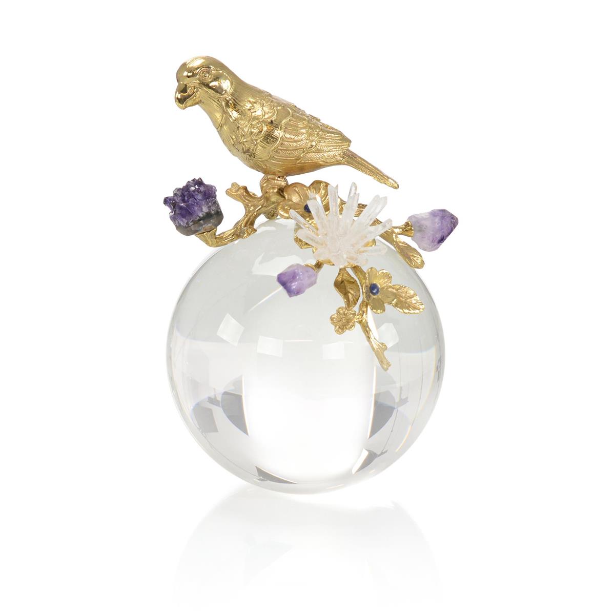 Brass Parrot and Amethyst Sculpture I – Art by John Richard | Sutter & Vale