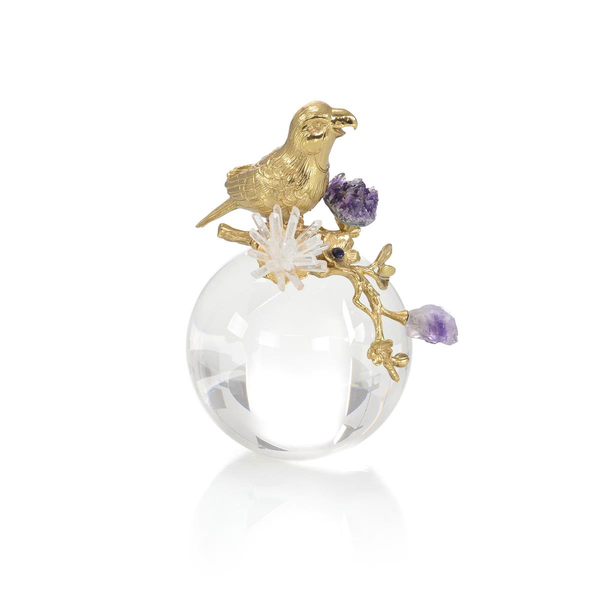 Brass Parrot and Amethyst Sculpture II – Art by John Richard | Sutter & Vale