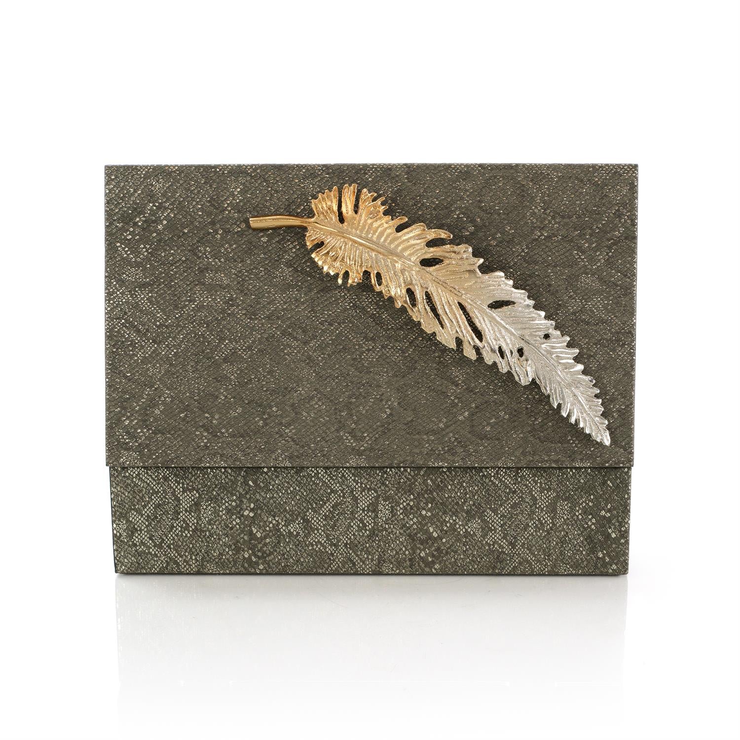 Feathered Vegan Snakeskin Box