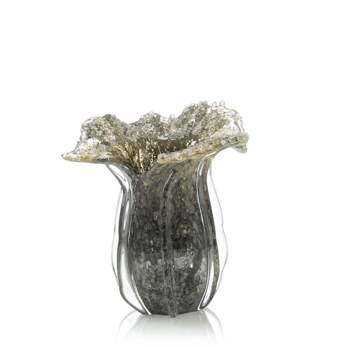 Grey Handblown Glass Eruption Vase II – Art by John Richard | Sutter & Vale