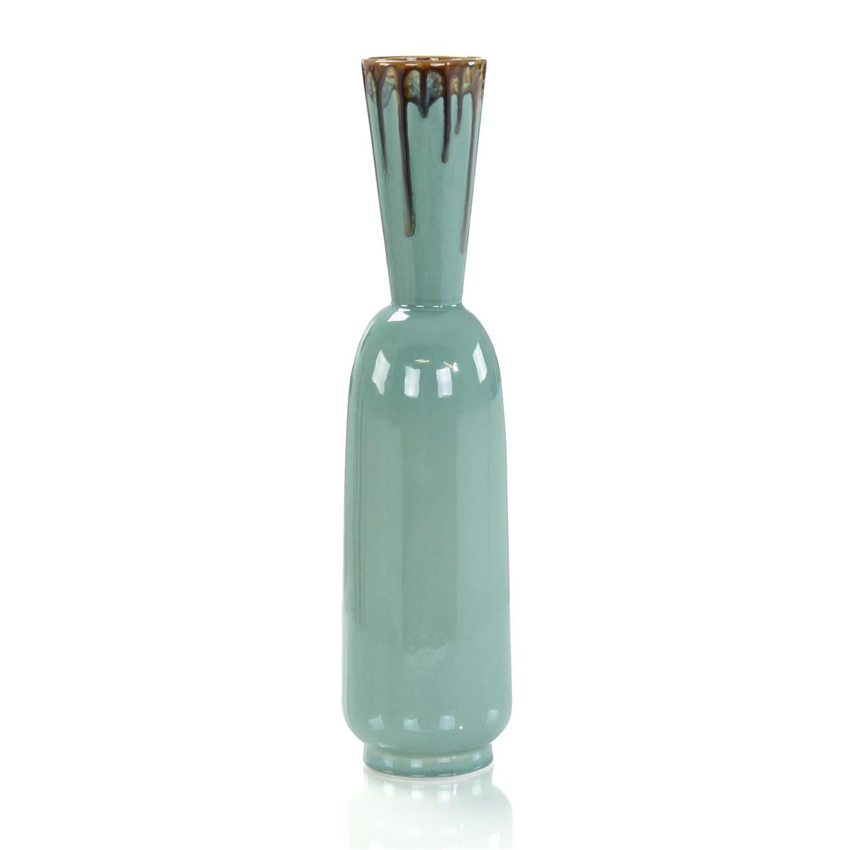 Seafoam Green Trickle Vase I – Art by John Richard | Sutter & Vale
