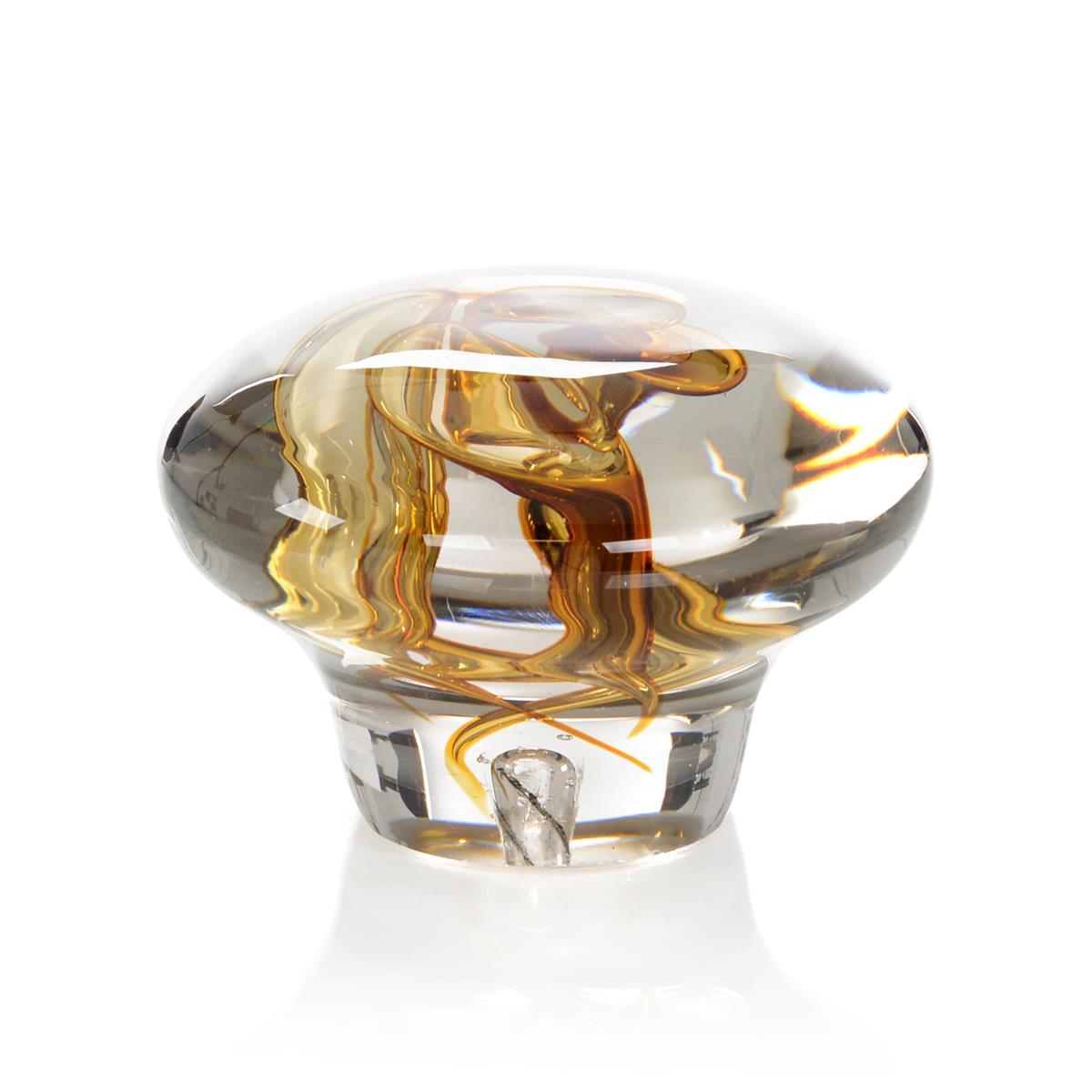 Abstract Amber Handblown Glass Sculpture – Art by John Richard | Sutter & Vale