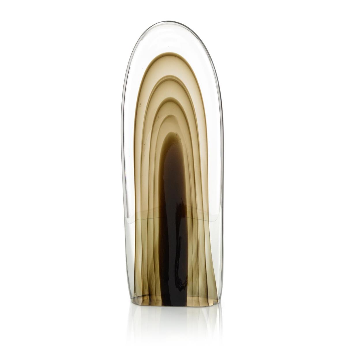 Rippled Brown Handblown Glass Sculpture I – Art by John Richard | Sutter & Vale