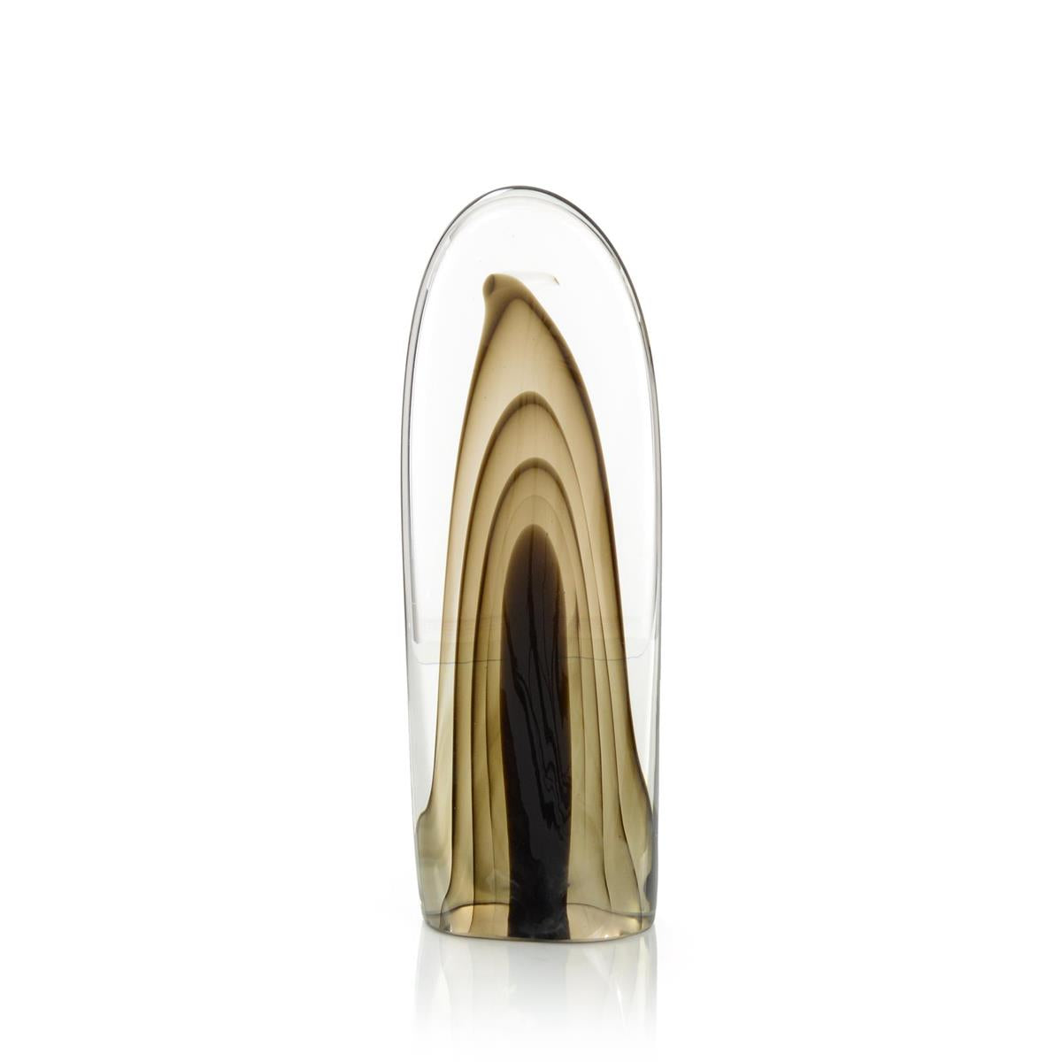 Rippled Brown Handblown Glass Sculpture II – Art by John Richard | Sutter & Vale