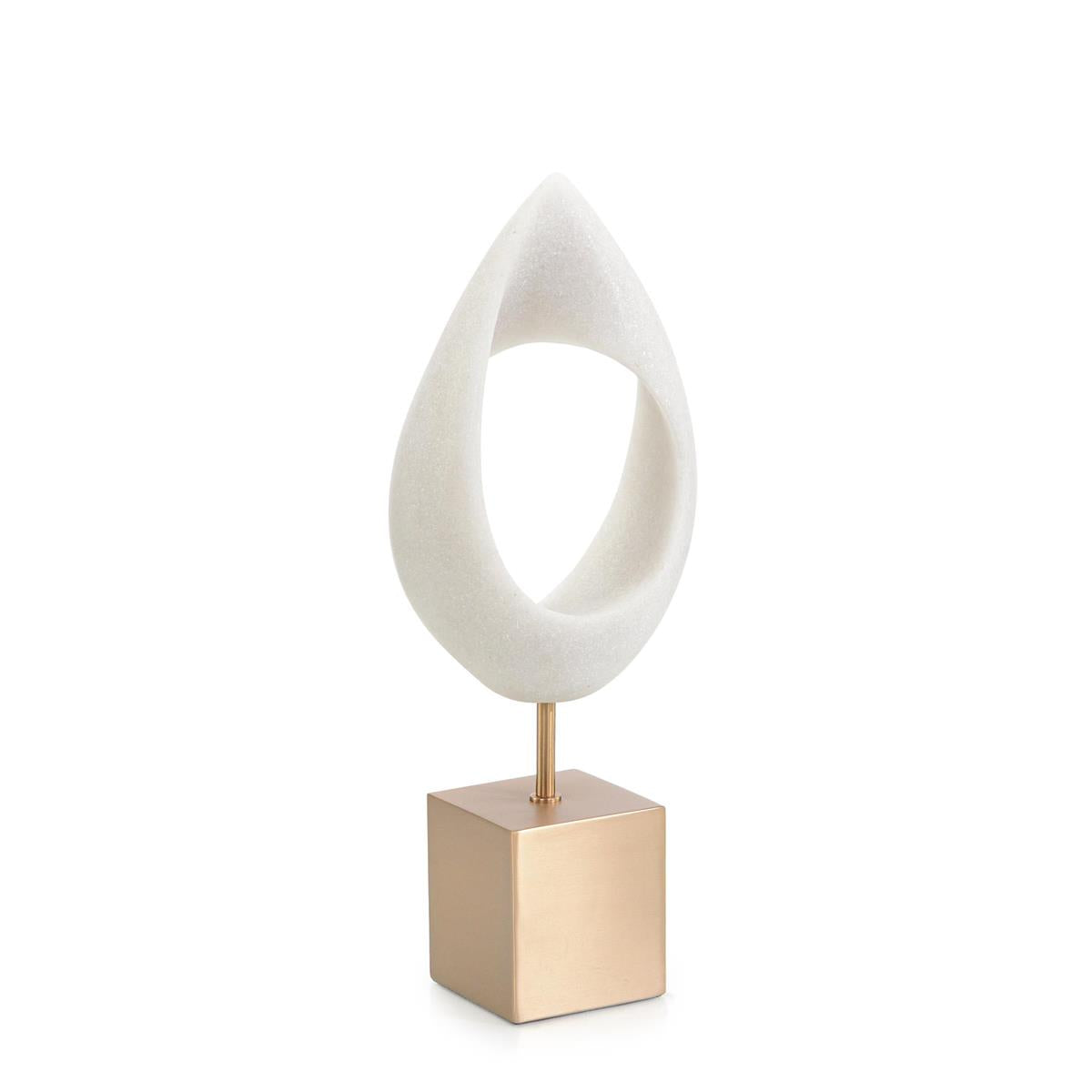 Hollow Droplet Sculpture on Brass Base – Art by John Richard | Sutter & Vale