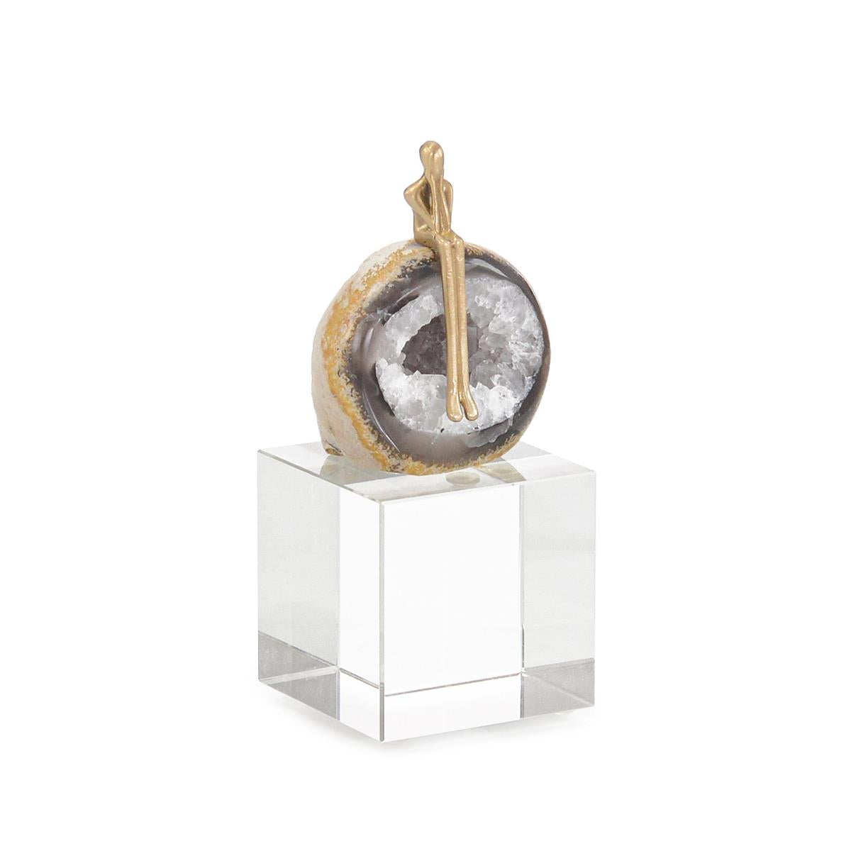 Agate Philosopher Sculpture on Crystal Base, Small – Art by John Richard | Sutter & Vale