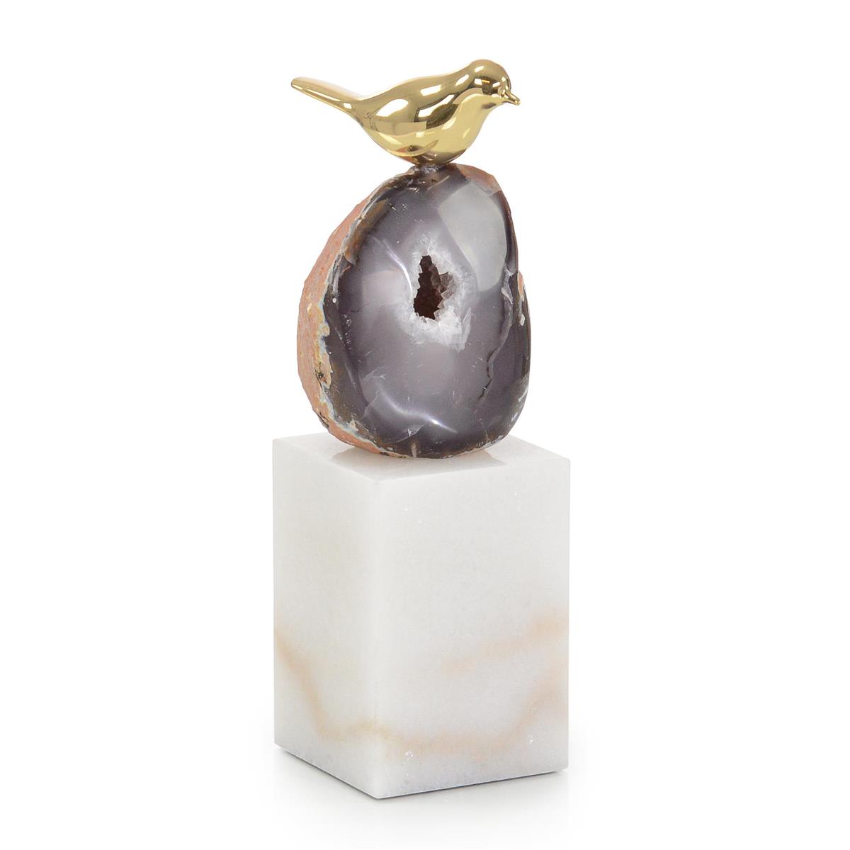 Agate Roost Sculpture on Marble Base, Large – Art by John Richard | Sutter & Vale