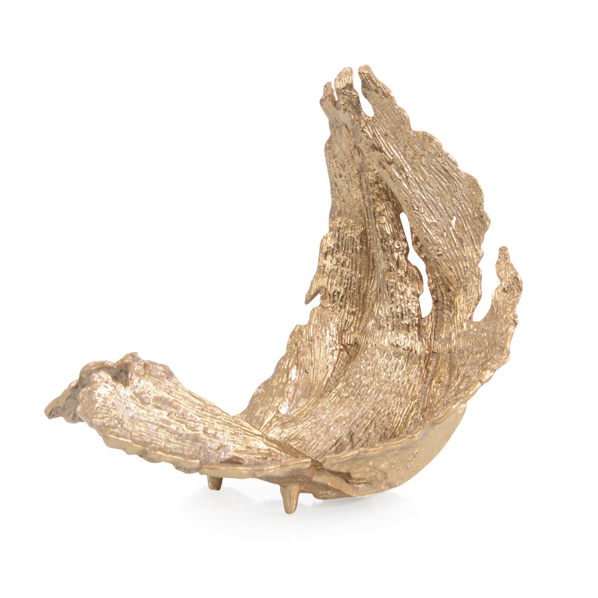 Time-Worn Leaf Sculpture, Small Brass – Art by John Richard | Sutter & Vale