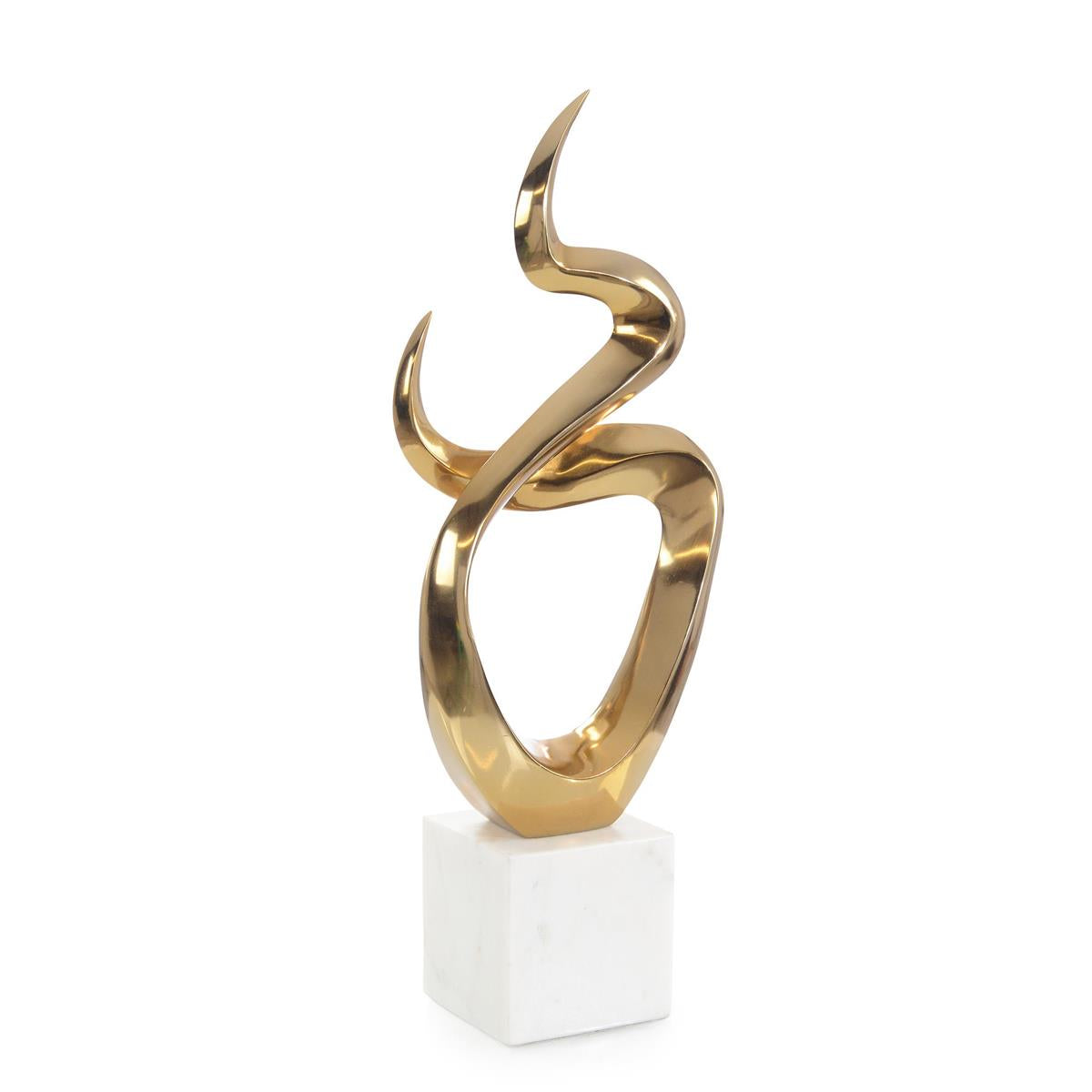 Flow State Sculpture on Marble II, Brass – Art by John Richard | Sutter & Vale