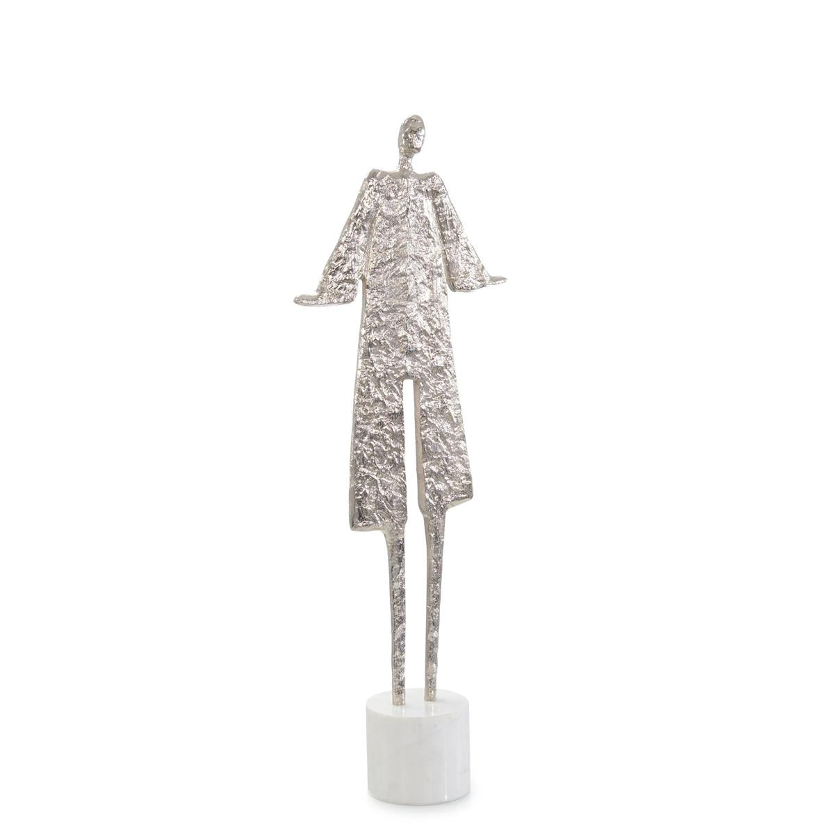 Posing Silhouette Sculpture on Marble, Small Nickel by John Richard | Sutter & Vale
